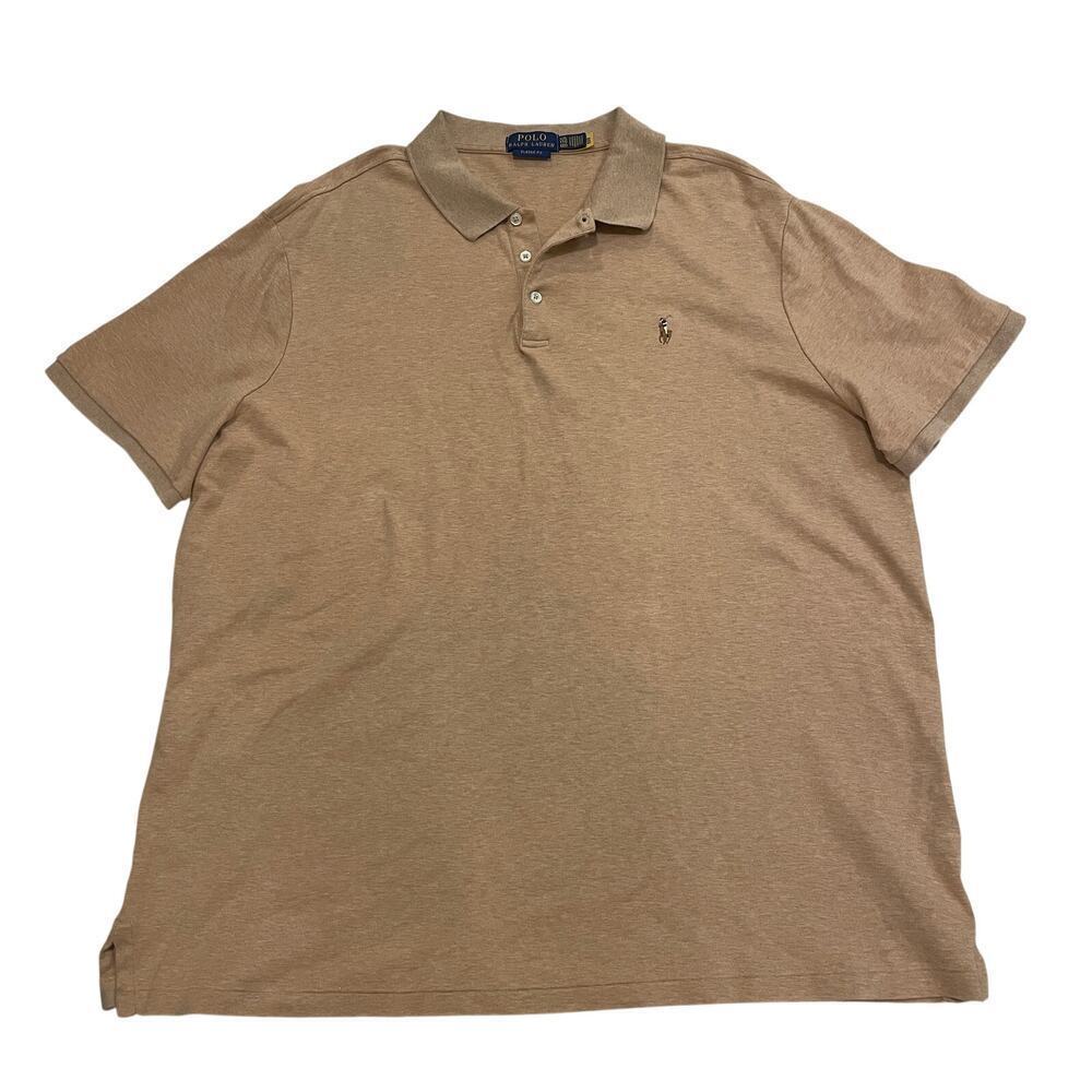 Polo Ralph Lauren XXL Classic Fit Polo Shirt | Tan Heather Cotton